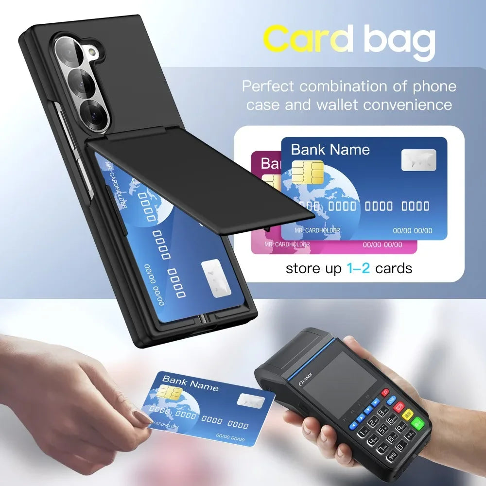 Shockproof Wallet Phone Case with Card Slot for Samsung Galaxy Z Fold 6