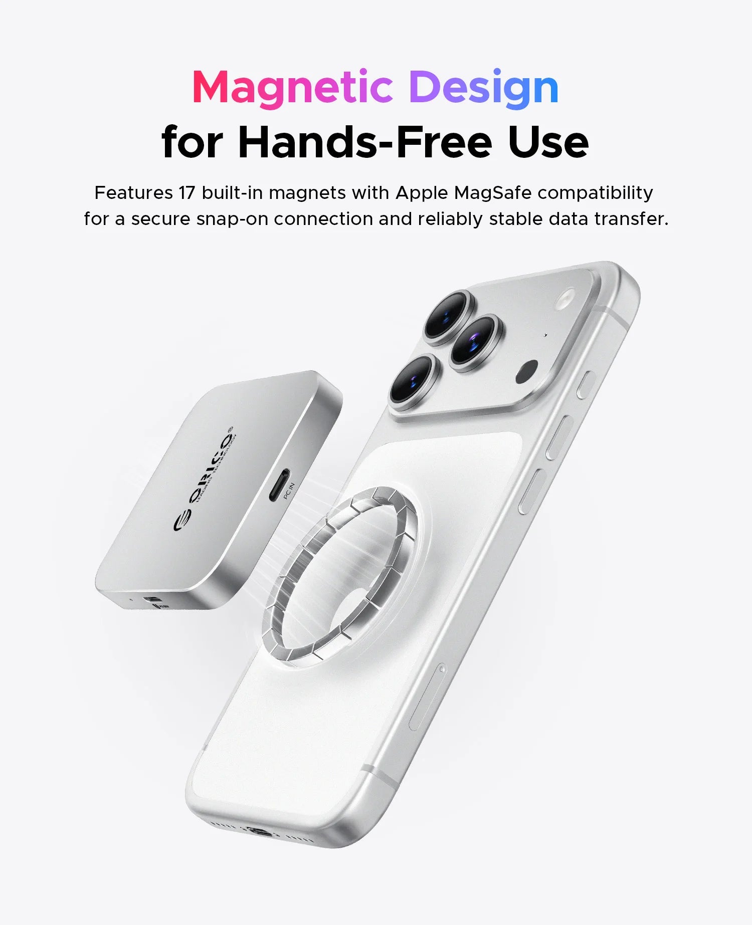 ORICO Air5 Magnetic USB-C Docking Station With SD/TF Card Adapter