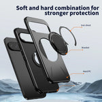 Carbon Fiber Dual-Layer Armor Case with 360° Rotating Magnetic Ring Stand for Google Pixel 11 Series