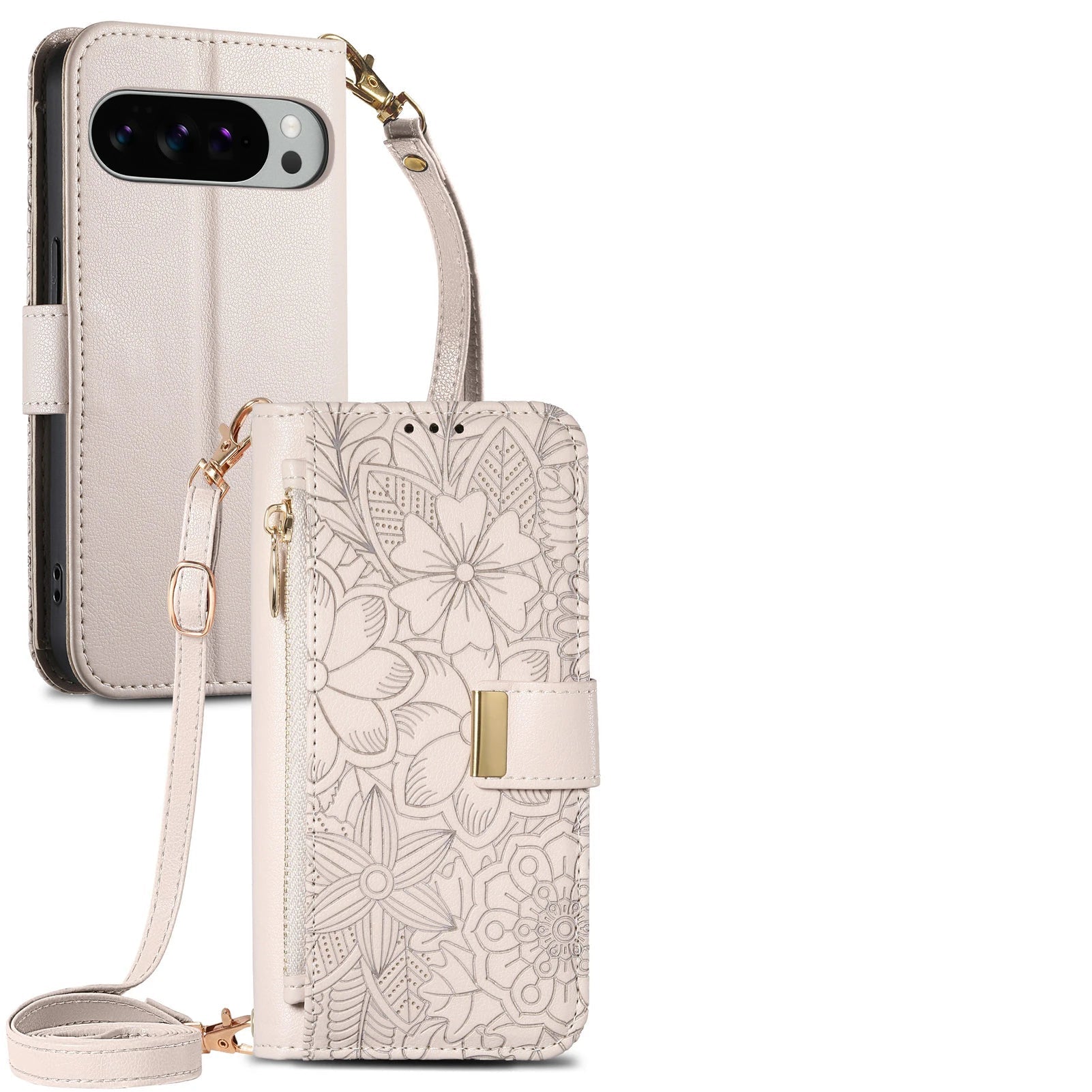 Crossbody Leather Wallet Case for Google Pixel 10 Series