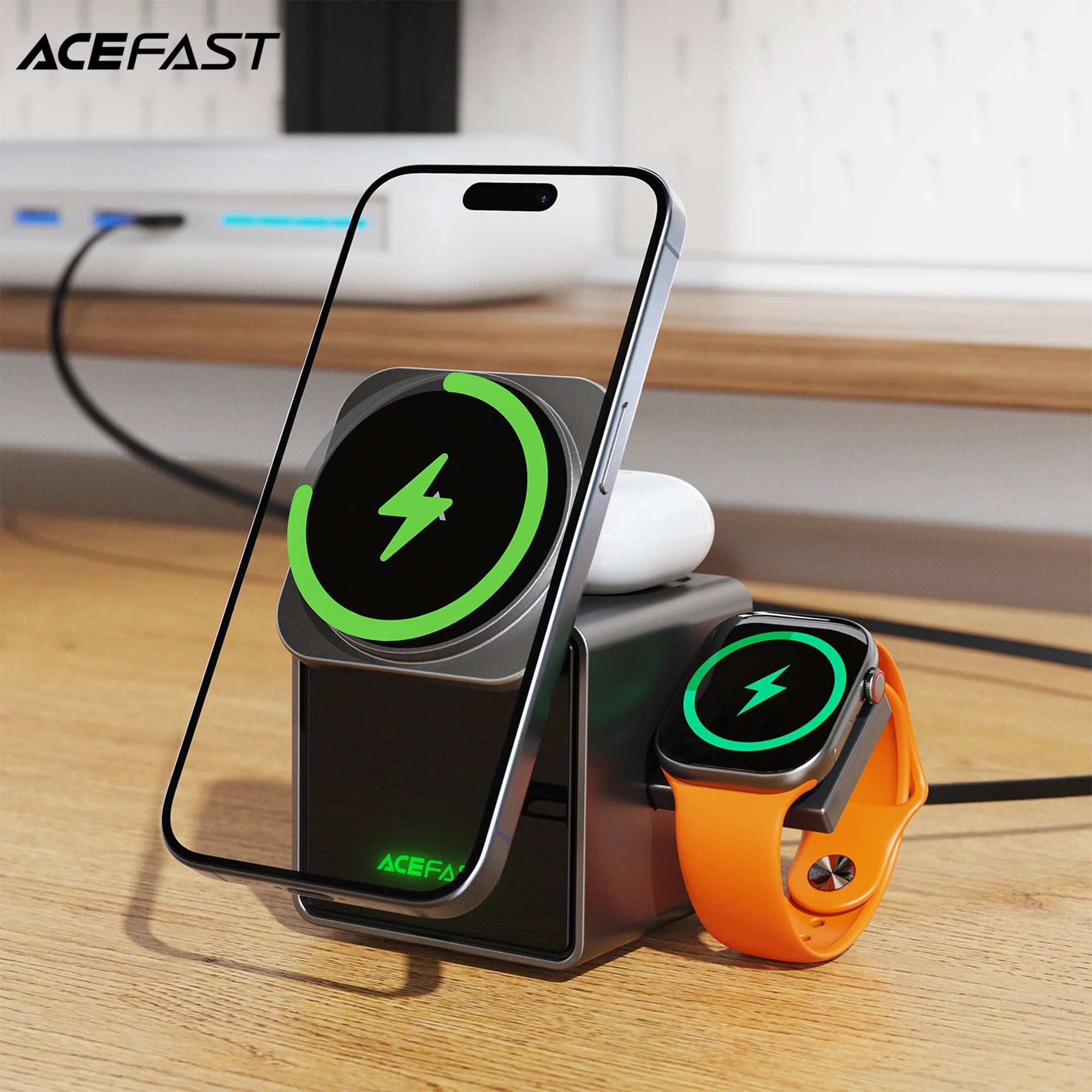ACEFAST E34 3-in-1 Magnetic Wireless Charging Station