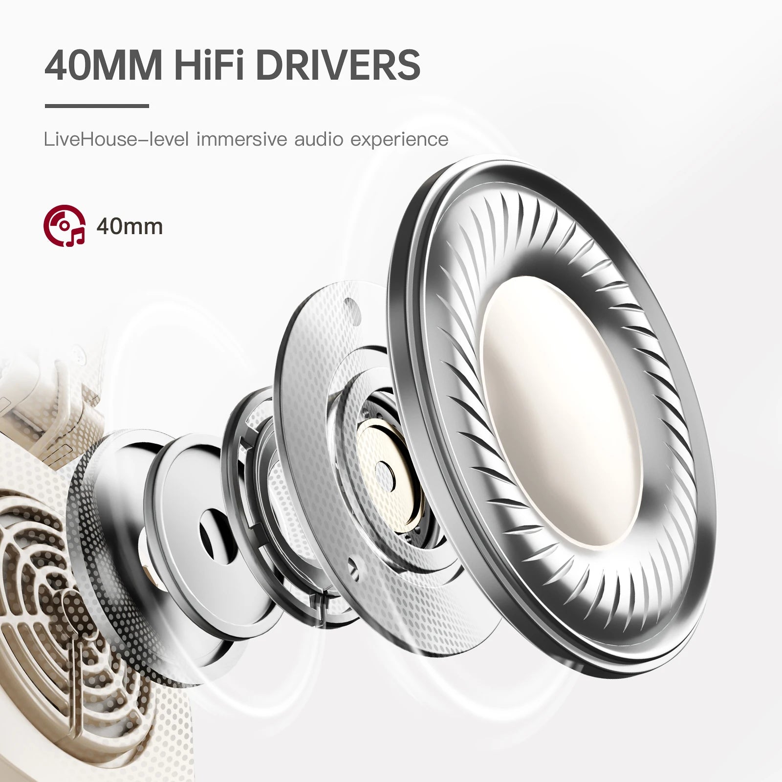 iKF E2 Over-Ear Bluetooth 6.0 Headphones