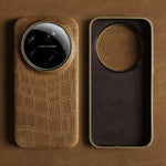 Genuine Leather Bumper Case with Raised Camera Ring for Xiaomi 17 Series