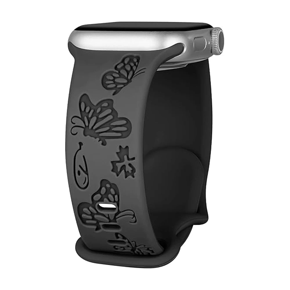 Fashion Engraved Silicone Bands for Apple Watch