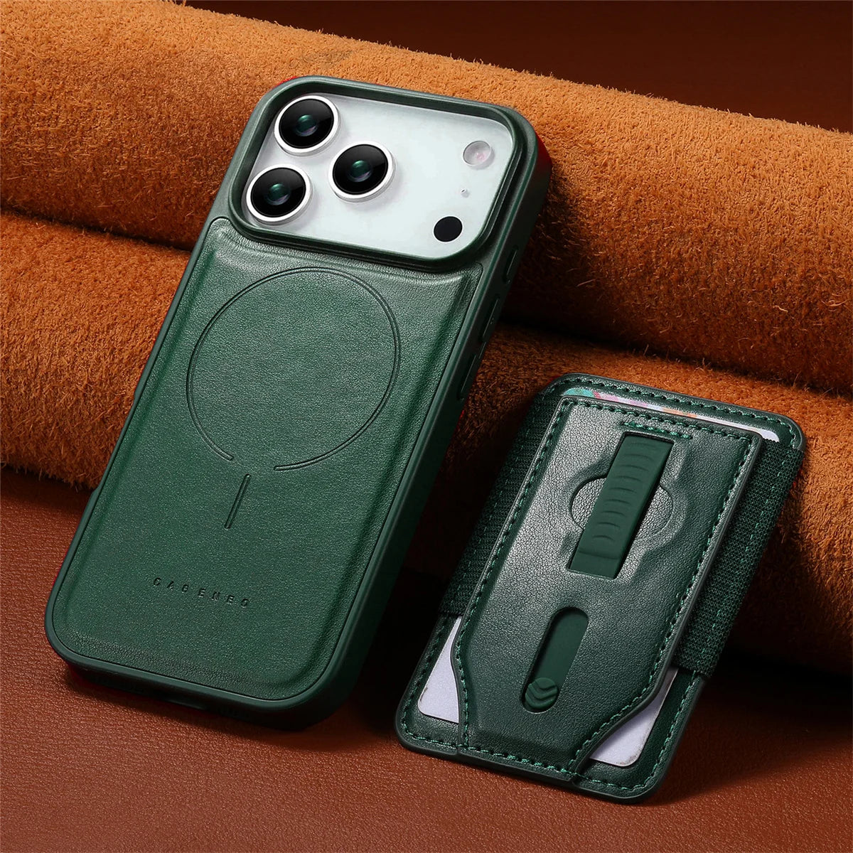 Premium Leather Case with Detachable Card Holder for iPhone 17 Series