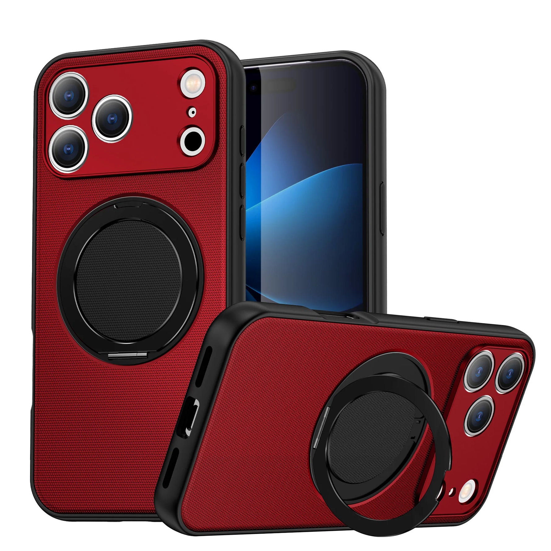 Protective MagSafe Armor Case with Ring Holder for iPhone 17 Series