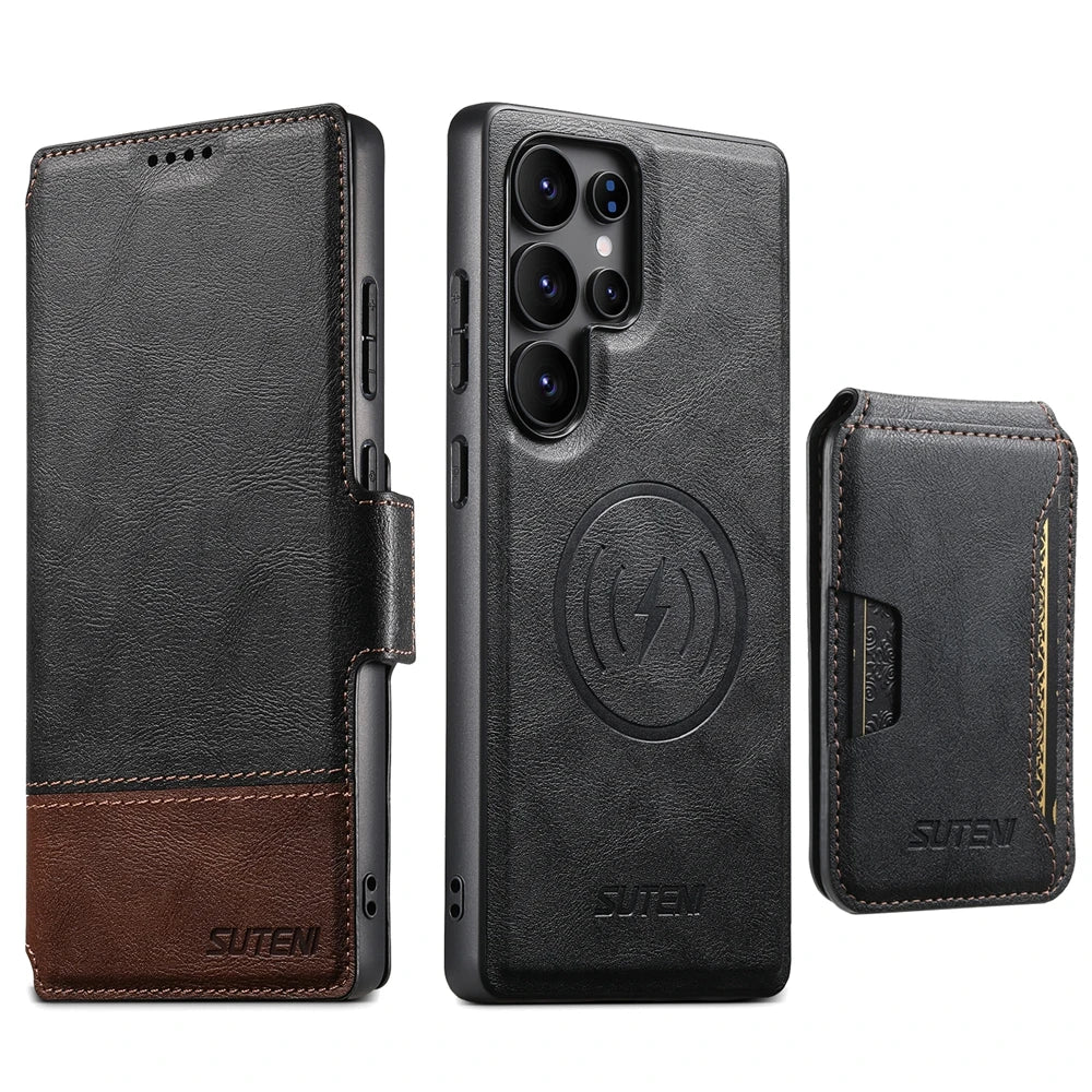 3-in-1 Magnetic Leather Wallet Case with Card Holder for Samsung Galaxy S25 Ultra