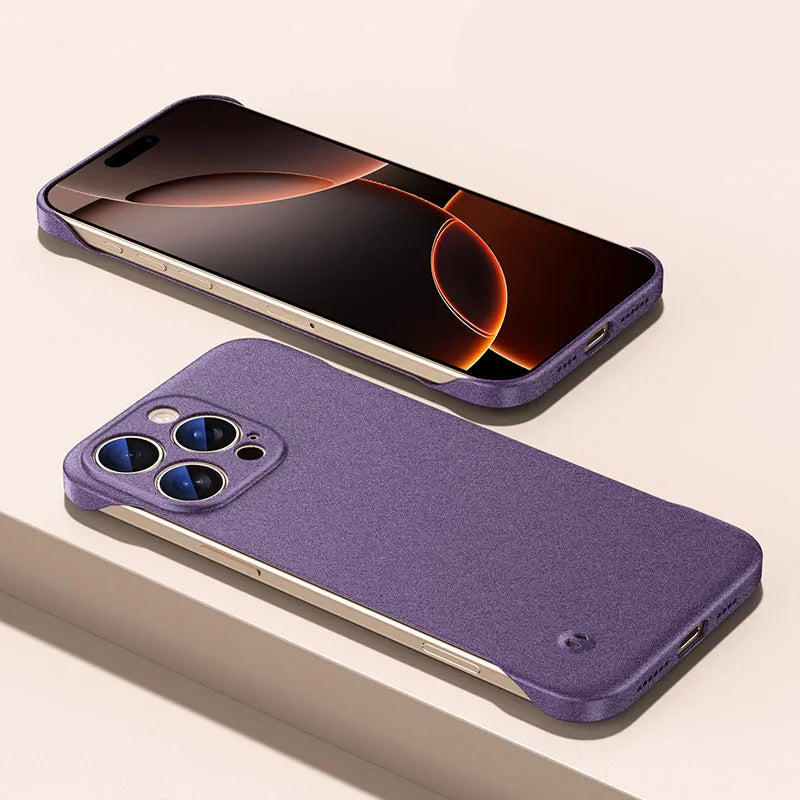 Sandstone Frameless Slim Matte Hard PC Case for iPhone 15 Series