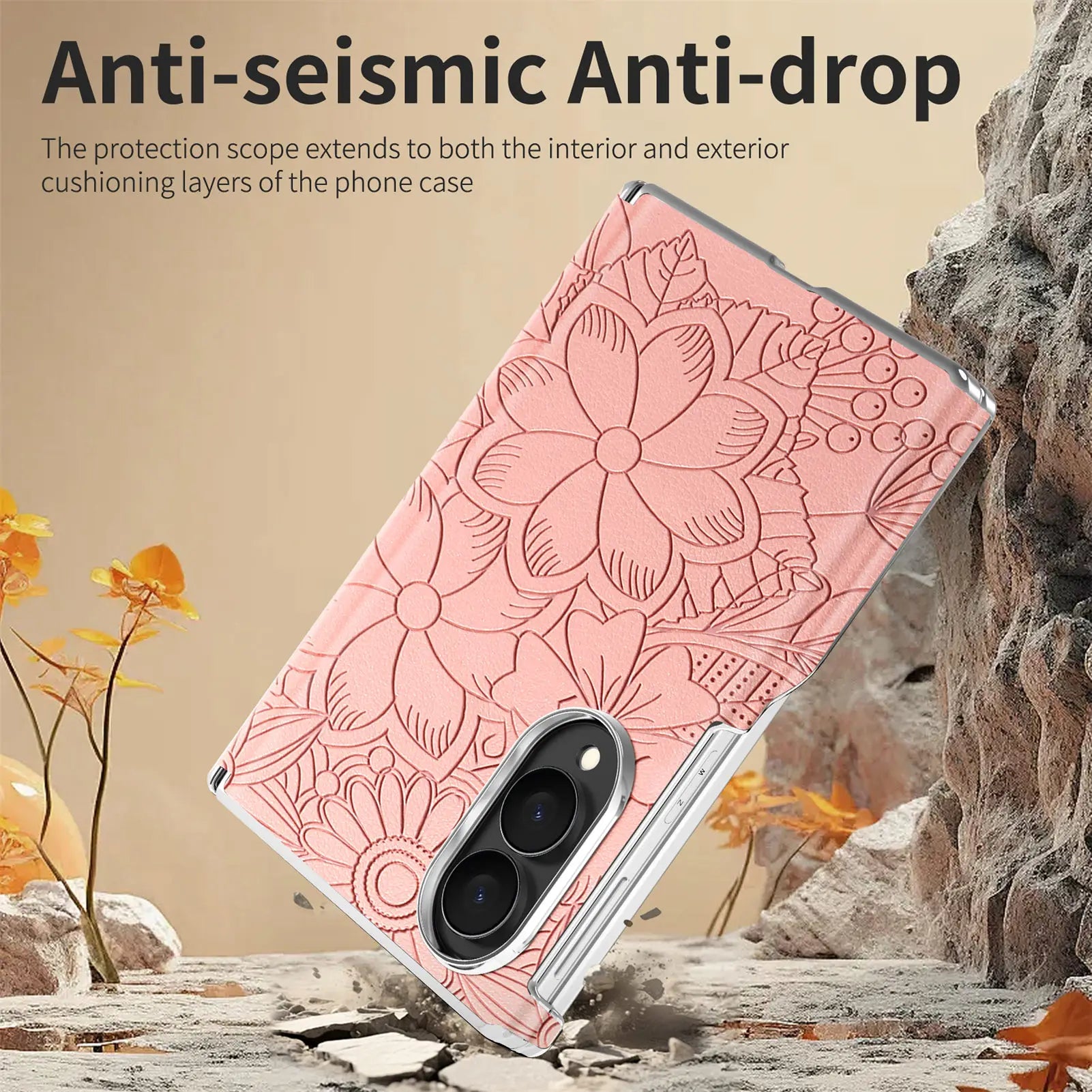 Luxury Magnetic Embossed Leather Case for Samsung Galaxy Z Fold 8