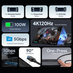 CABLETIME 6-in-1  4K 120Hz USB-C Docking Station
