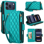 Crossbody Leather Wallet Case with Zipper and Card Slots for iPhone 17 Series