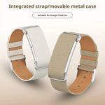 Litchi Leather Band with Sliding Metal Frame for Google Fitbit Air