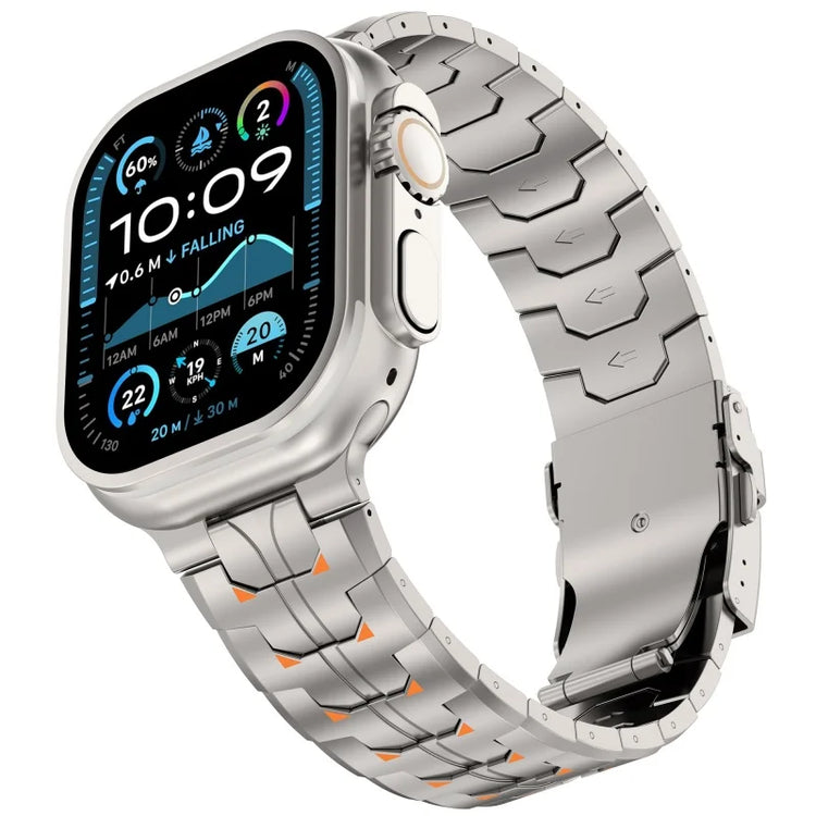 Stainless Steel Link Bracelet with Folding Clasp for Apple Watch