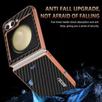 Luxury Carbon Fiber Pattern Phone Case for Samsung Galaxy Z Flip 6
