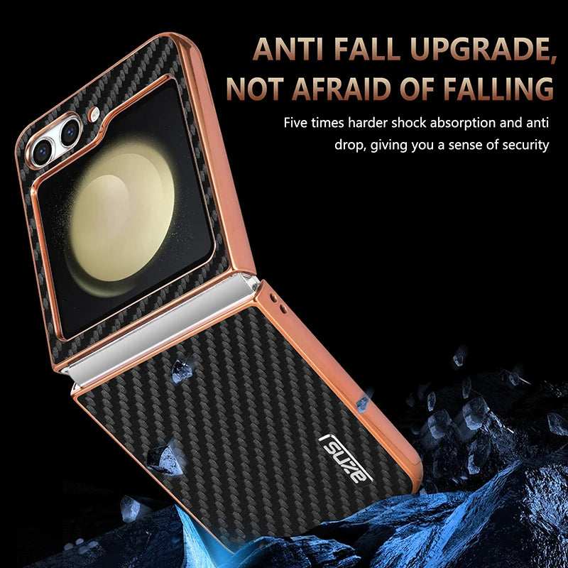 Luxury Carbon Fiber Pattern Phone Case for Samsung Galaxy Z Flip 6
