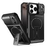Shockproof Armor MagSafe Case with Flip Camera Protection and Stand for iPhone 17 Series