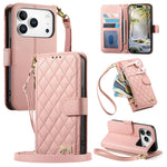 Crossbody Wallet Case Quilted Zip Pocket Card Holder for iPhone 17 Series