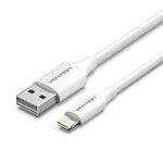 White USB to Lightning cable with Vention branding on a white background