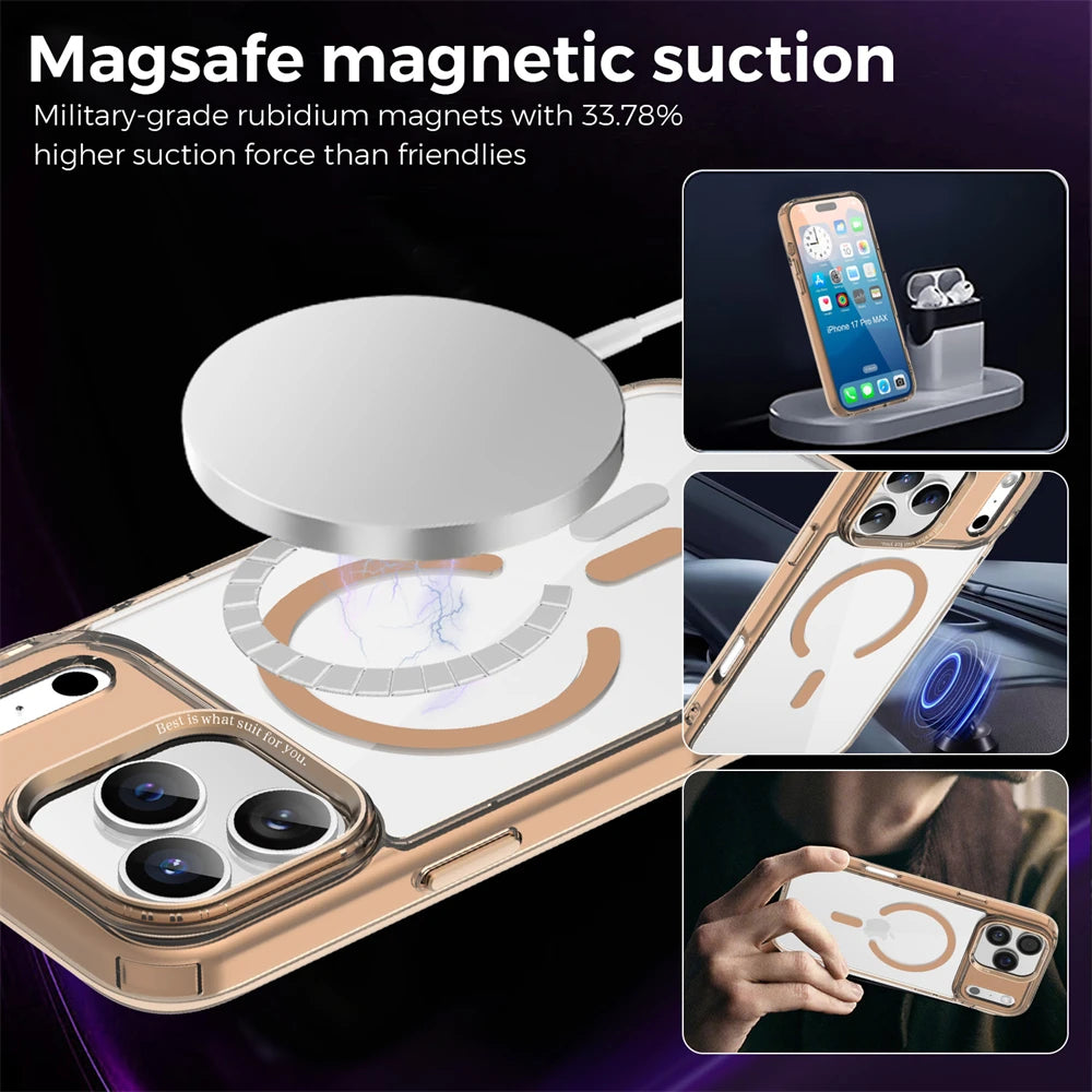 Clear Heavy-Duty Shockproof MagSafe Case for iPhone 17 Series