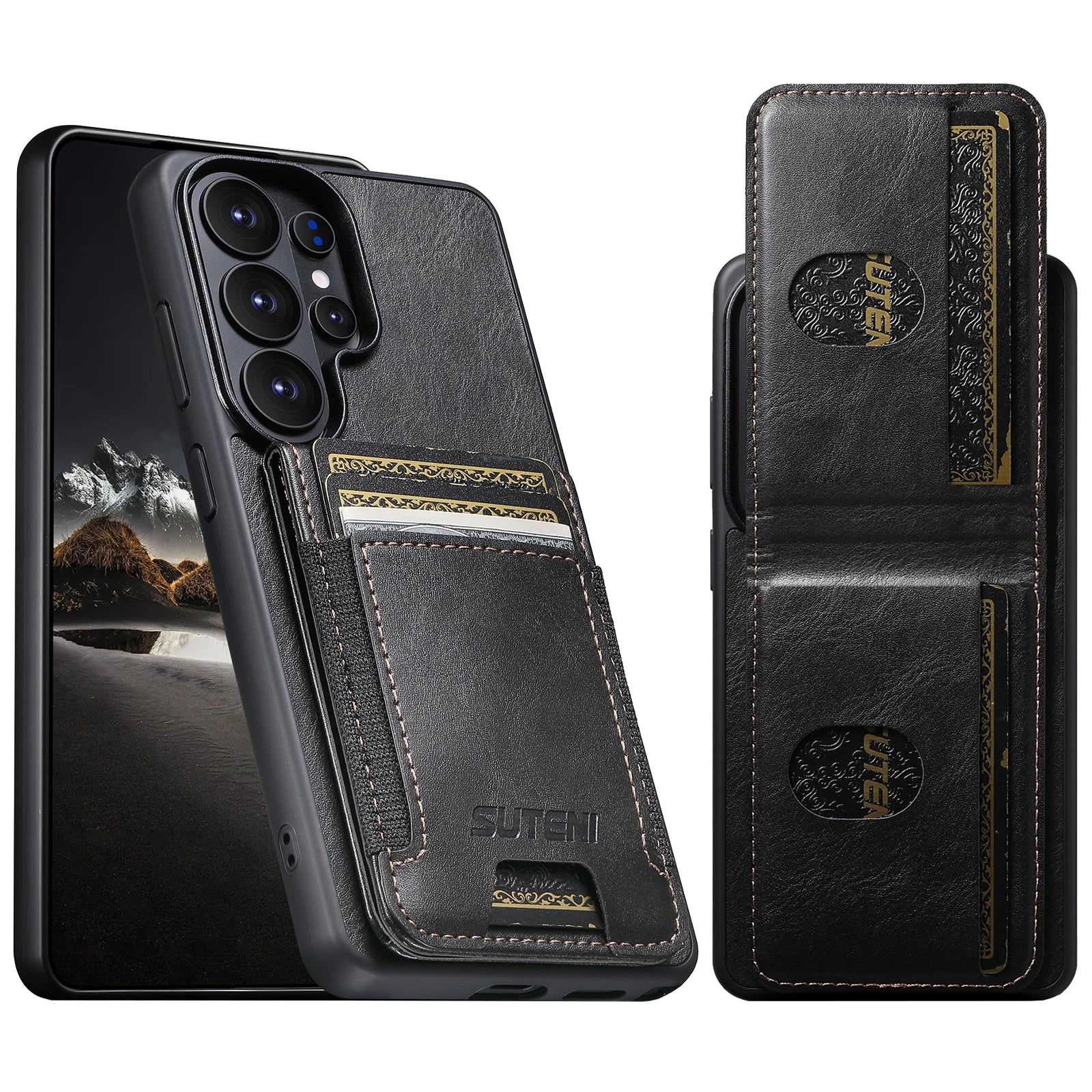 Samsung Galaxy S26 Ultra Leather Wallet Case with Vertical Card Slots