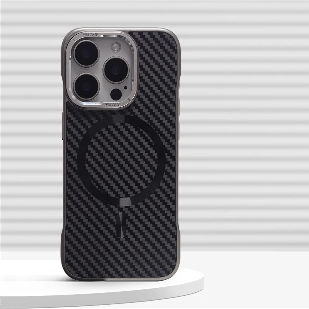 Ultra-Thin Frameless Carbon Fiber MagSafe Case for iPhone 16 Series