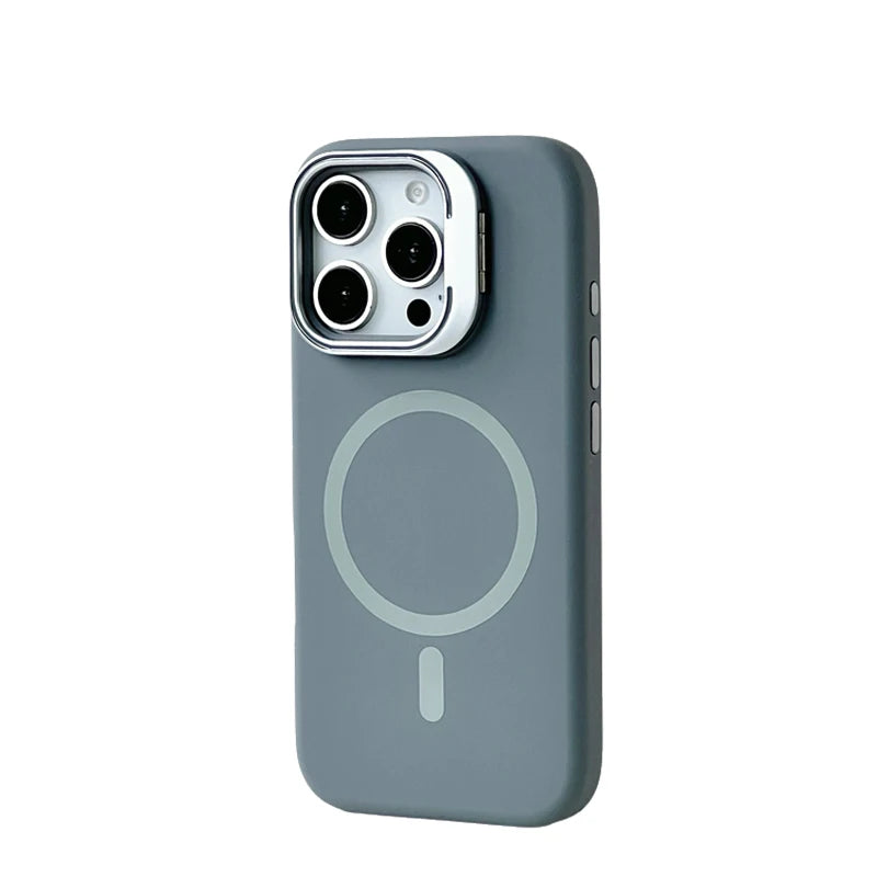 Frosted Liquid Silicone MagSafe Case with Metal Lens Holder for iPhone 16 Pro and iPhone 16 Pro Max