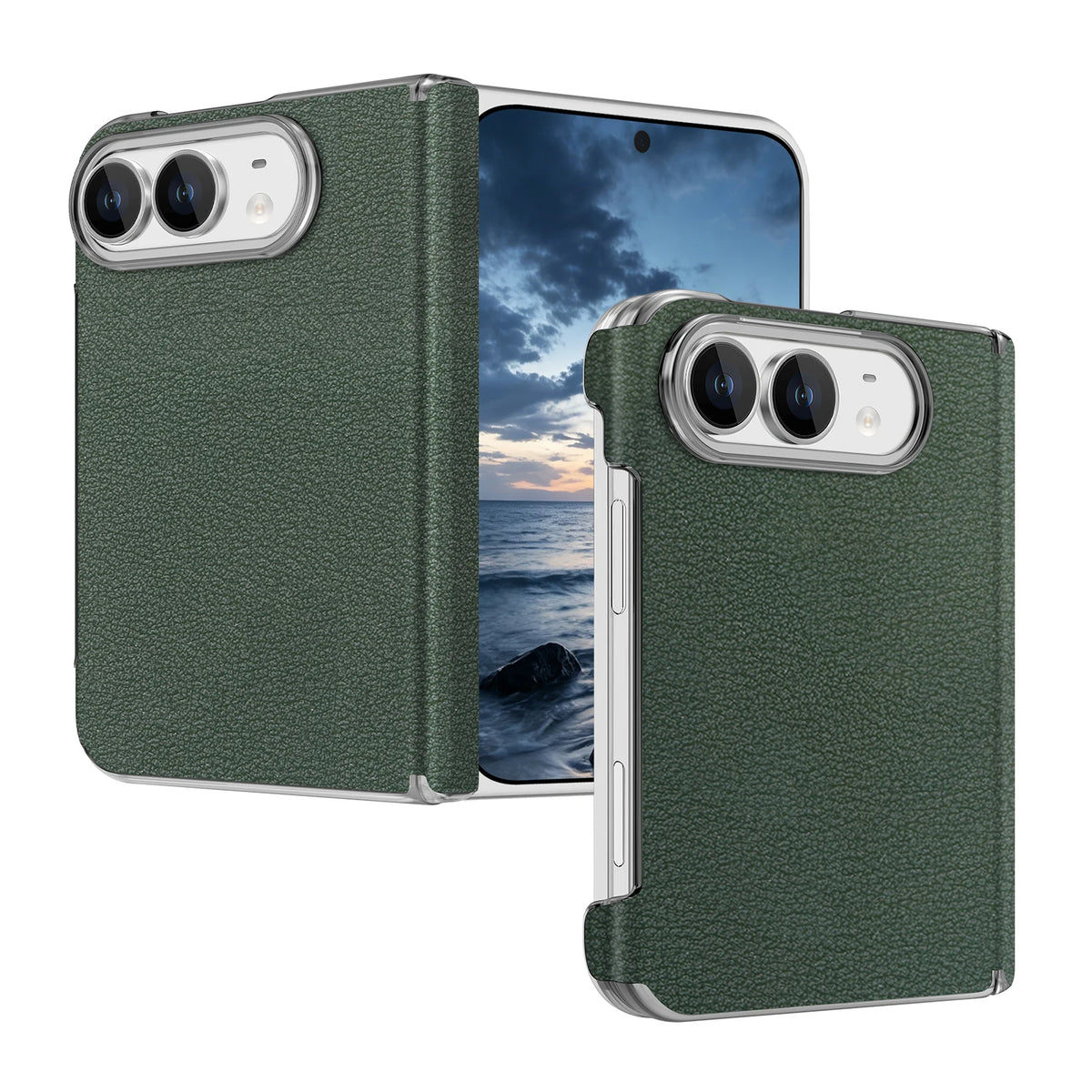 Leather MagSafe Case with Dual Hinge Protection for iPhone Duo