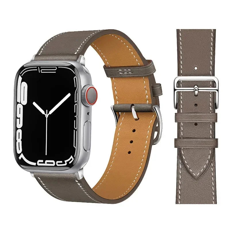 Premium Classic Leather Watch Strap for Apple Watch