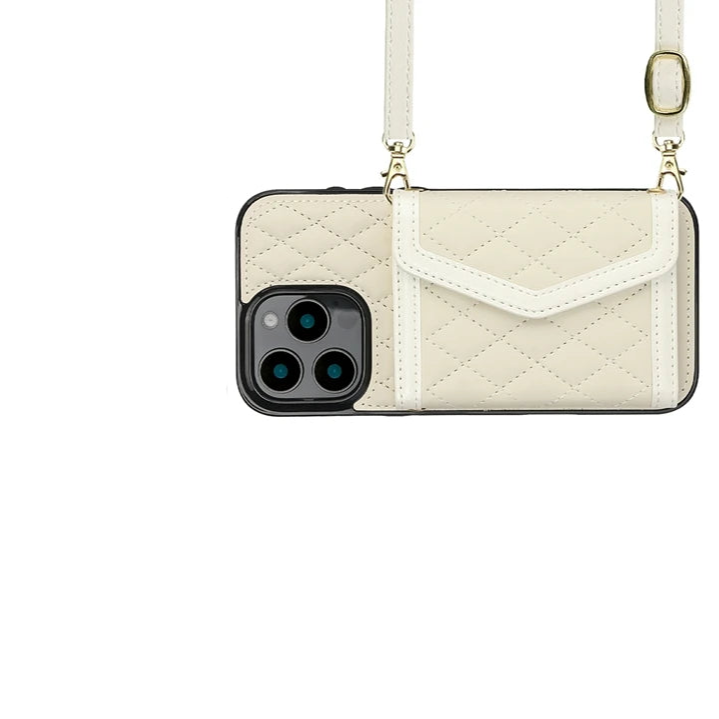 Crossbody Leather Wallet Case with Card Slots & Lanyard for iPhone 16 Series