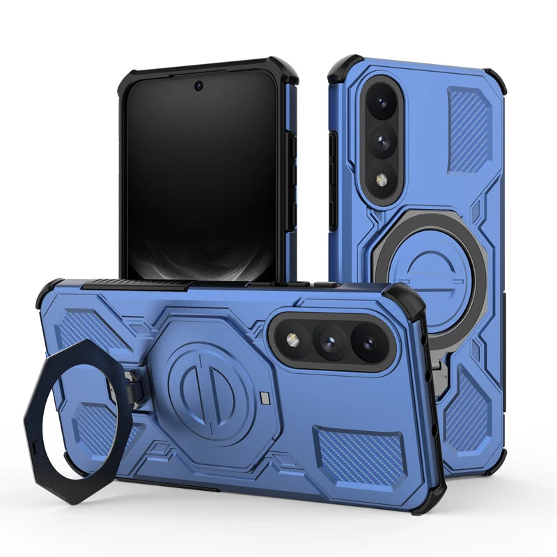 Rugged Protective Case with Metal Magnetic Holder Ring for OnePlus Nord 5