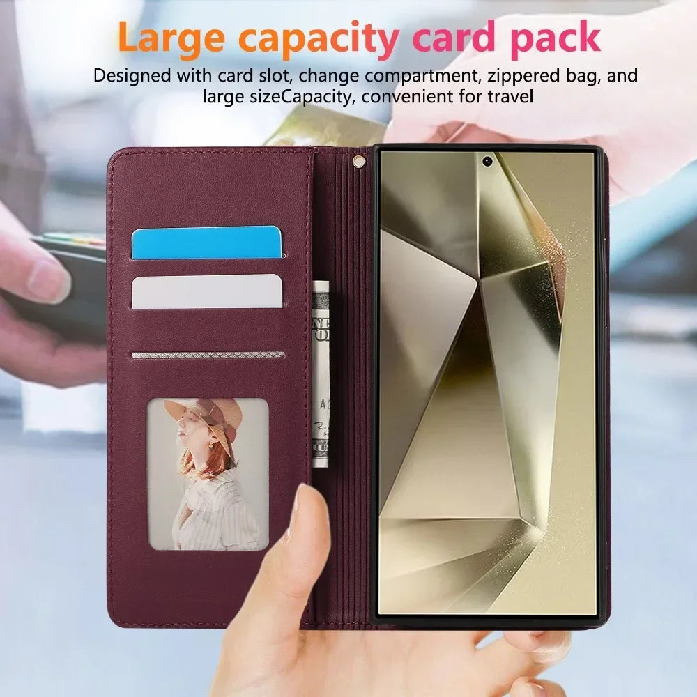 Protective Leather Wallet Case for Samsung Galaxy S24 Series