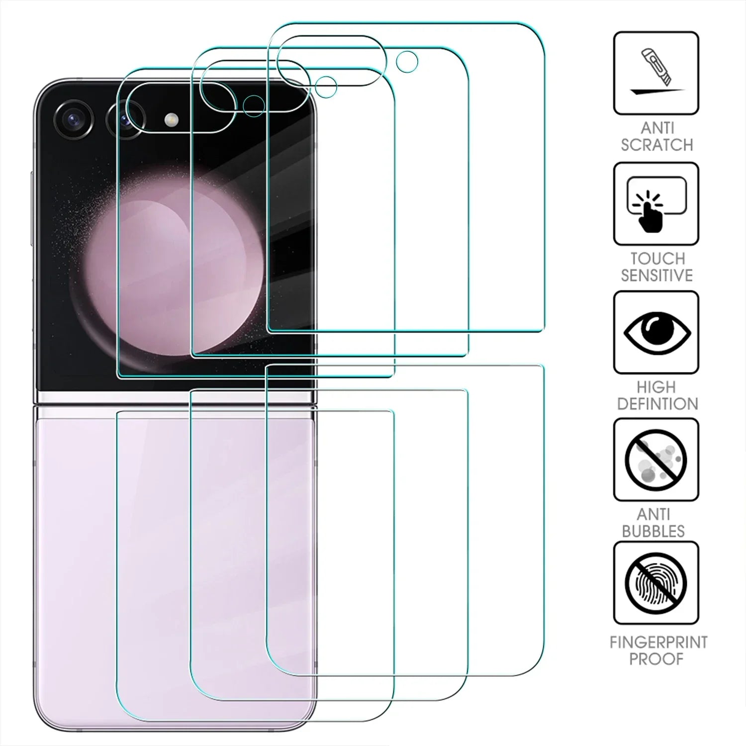Samsung Galaxy Z Flip 7 Front & Back Tempered Glass Screen Protector