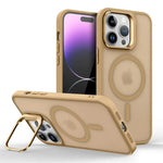 Shockproof Matte MagSafe Case with Metal Lens Stand for iPhone 16 Series