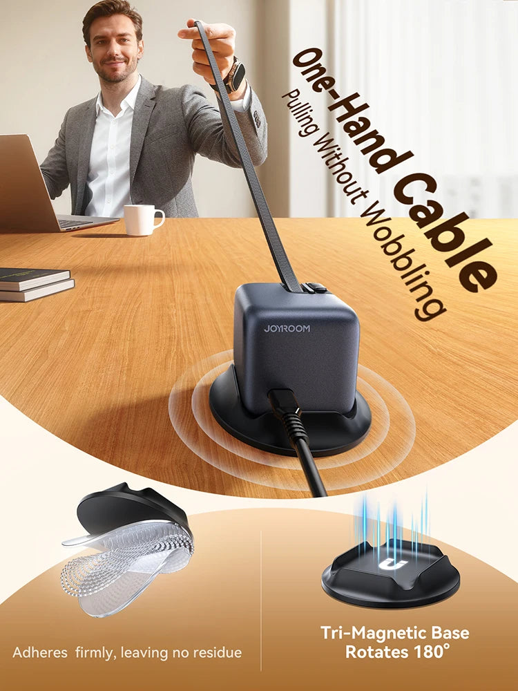 Joyroom 140W GaN Desktop Charger Retractable Cable