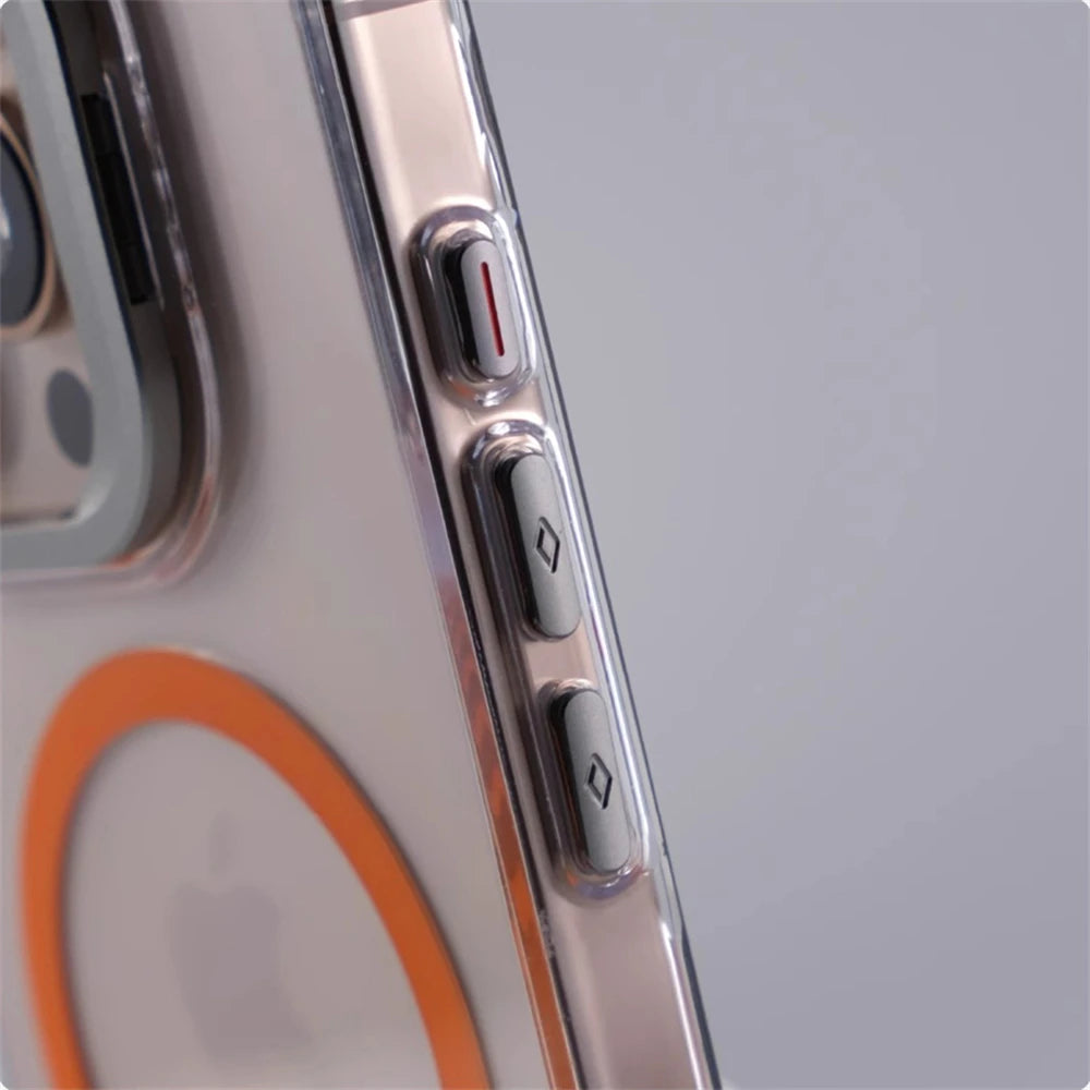 iPhone 16 Series Clear Hard PC MagSafe Case with Metal Lens Holder