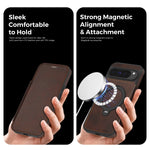 Google Pixel 10 Series Magnetic Leather Flip Case With Card Slot and Ring Holder