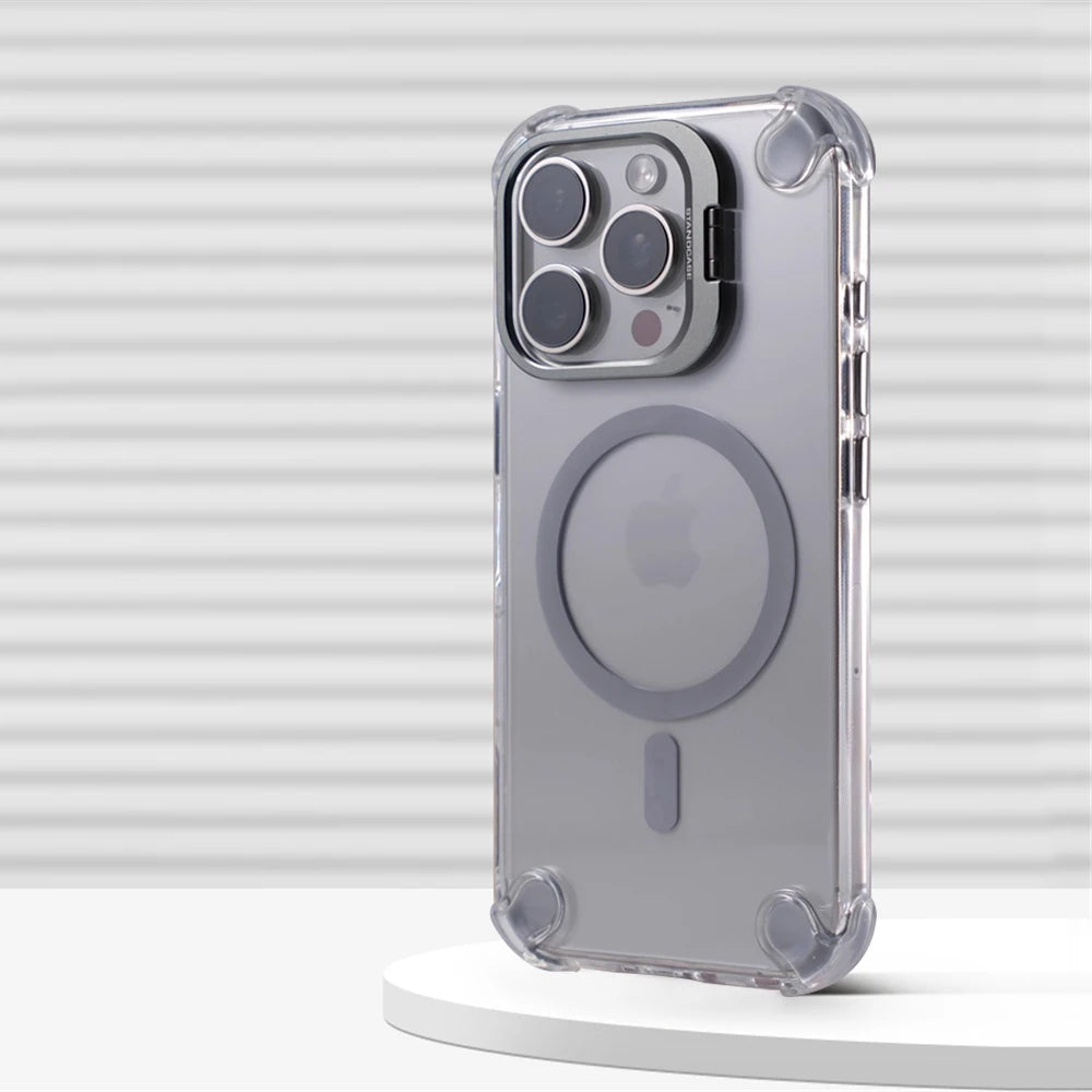 Clear Polycarbonate Shockproof Case with Raised Camera Lens Frame and MagSafe for iPhone 12 Series