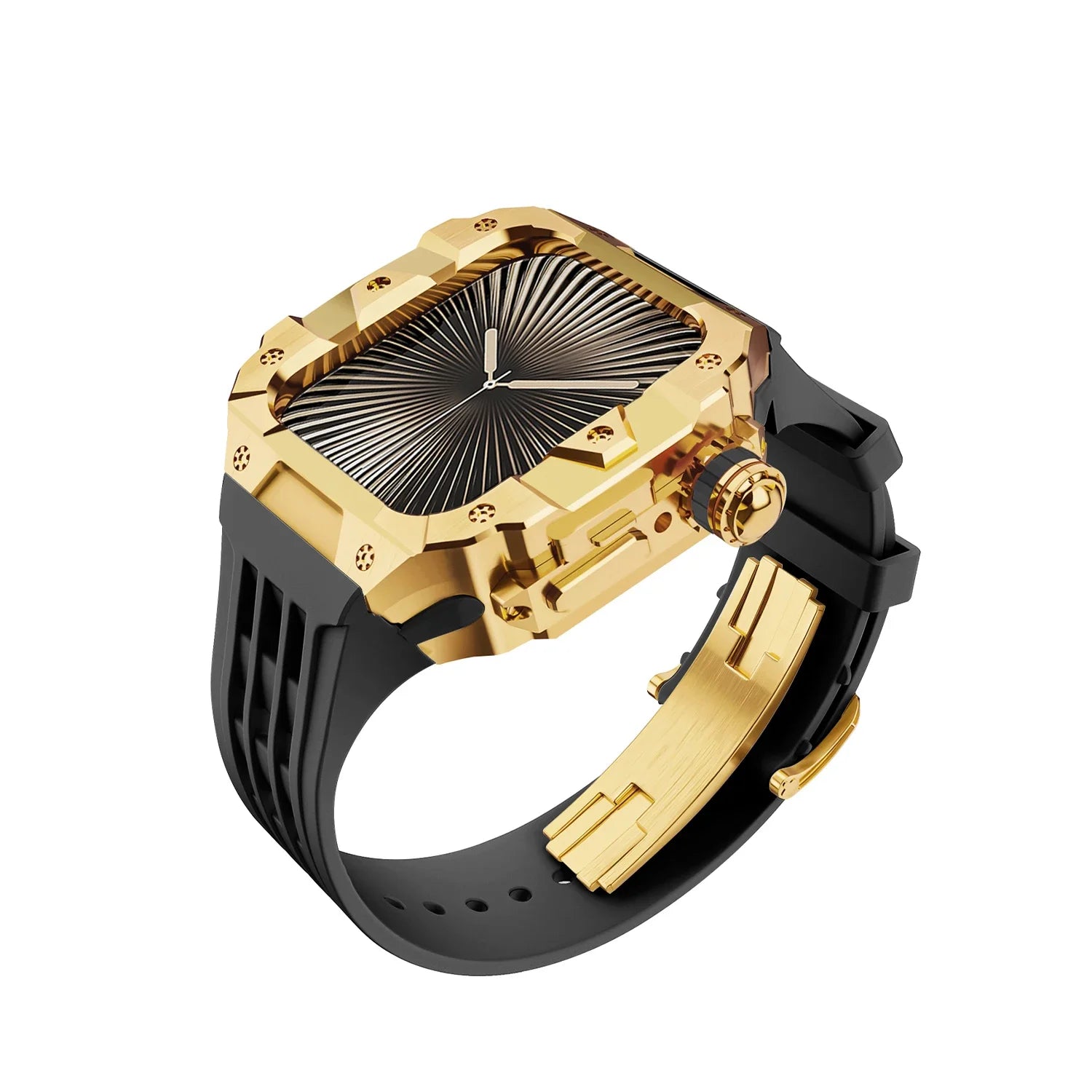 Luxury Stainless Steel Case & Silicone Strap Modification Kit for Apple Watch Series 10 (46mm)