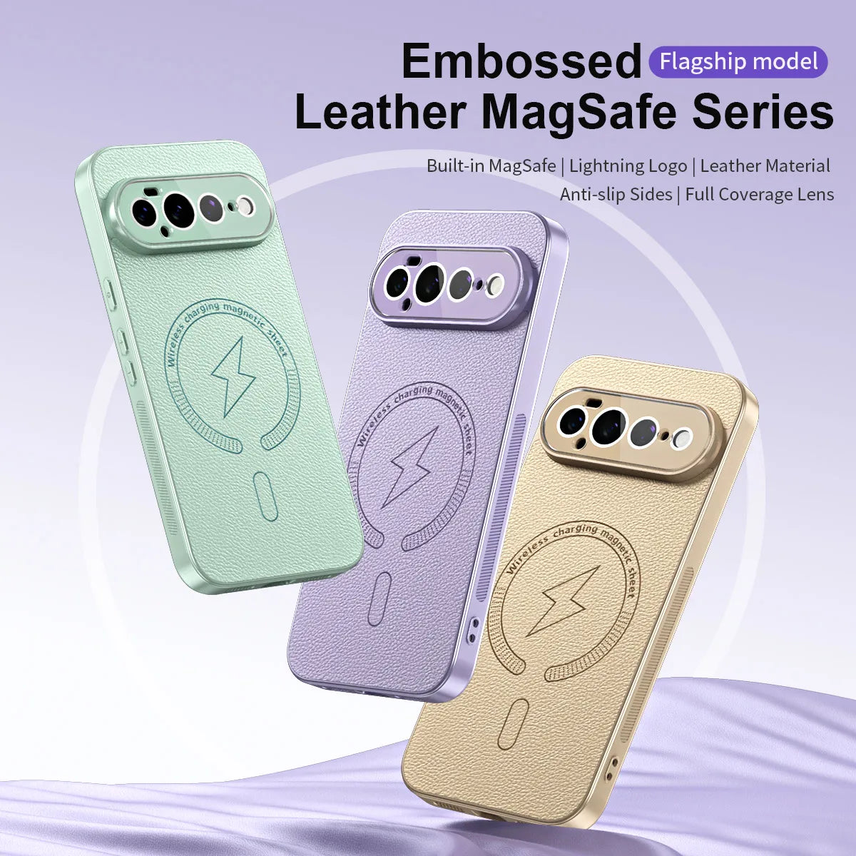 Luxury Lychee Leather Magnetic Case for Google Pixel 11 Series