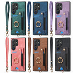 Samsung Galaxy S25 Series Wallet Case with Wrist Strap