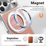 MagSafe Compatible Lychee Leather Case with 360° Kickstand for iPhone 17 Series