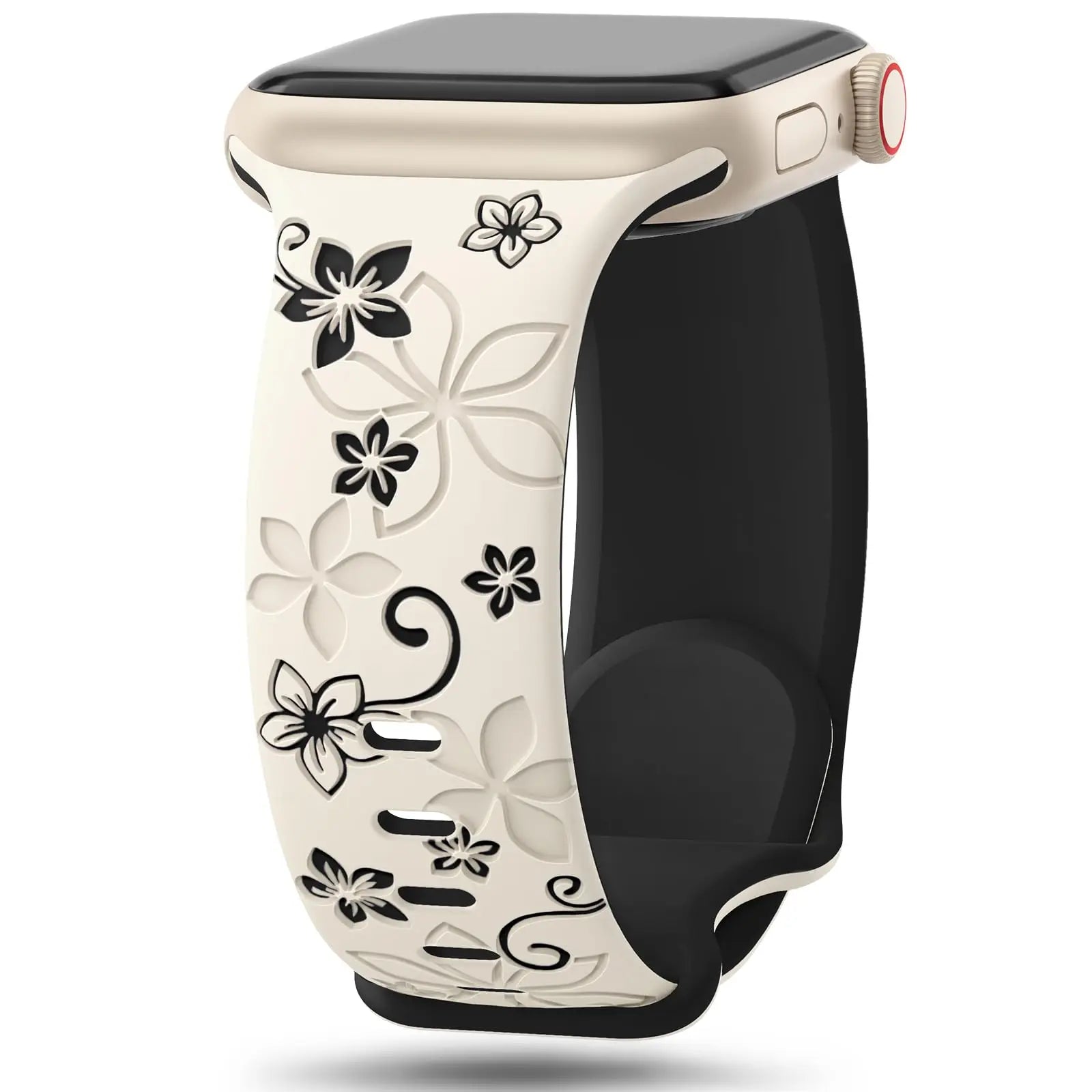 Floral Engraved Silicone Strap for Apple Watch