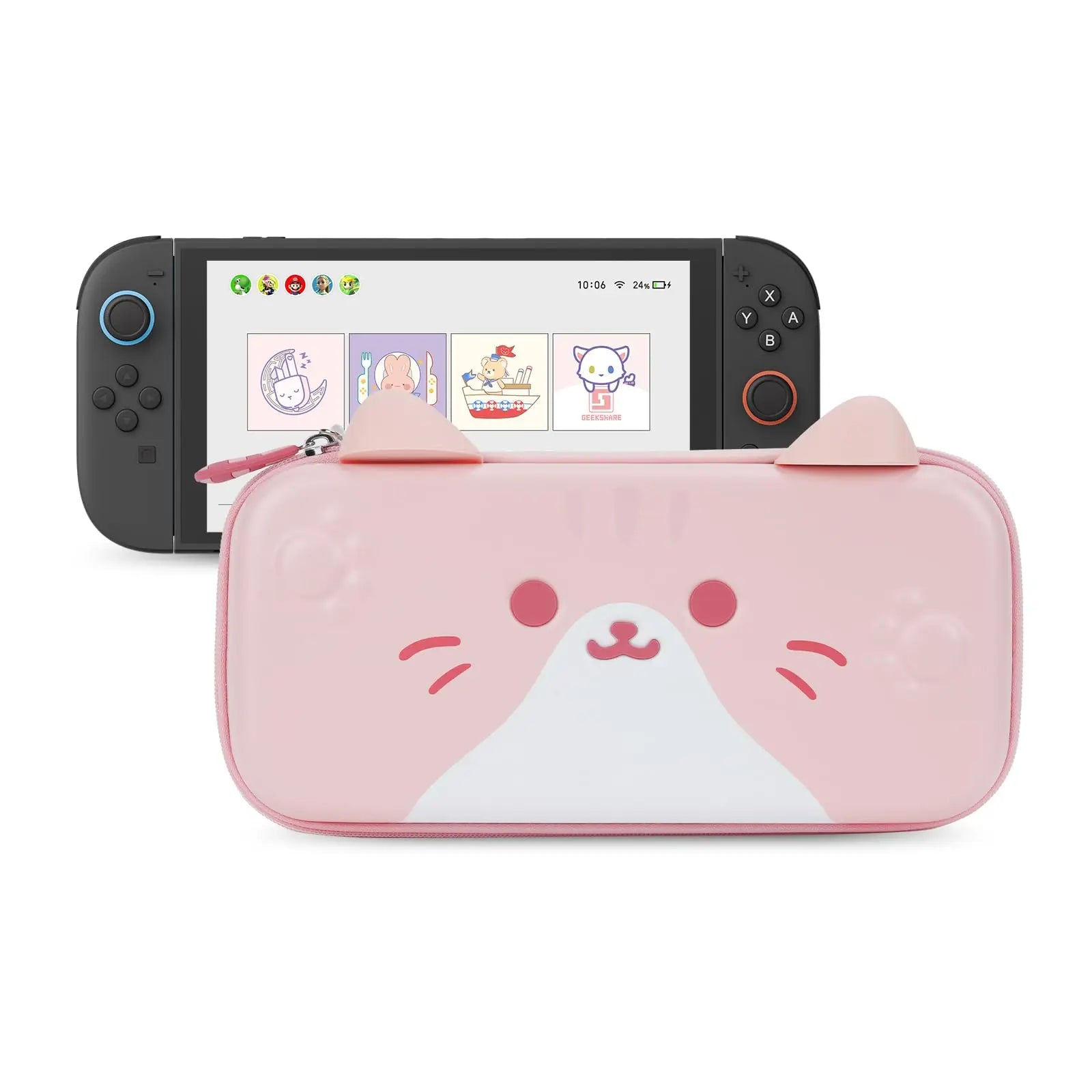 Slim Hard-Shell Cat Ear Carrying Case for Nintendo Switch 2 (2025)