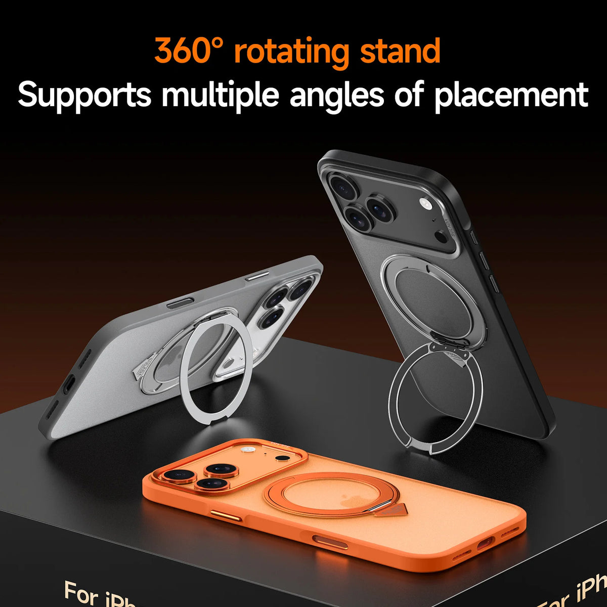 Shockproof Slim-Fit MagSafe Case with 360° Rotating Kickstand for iPhone 18 Series