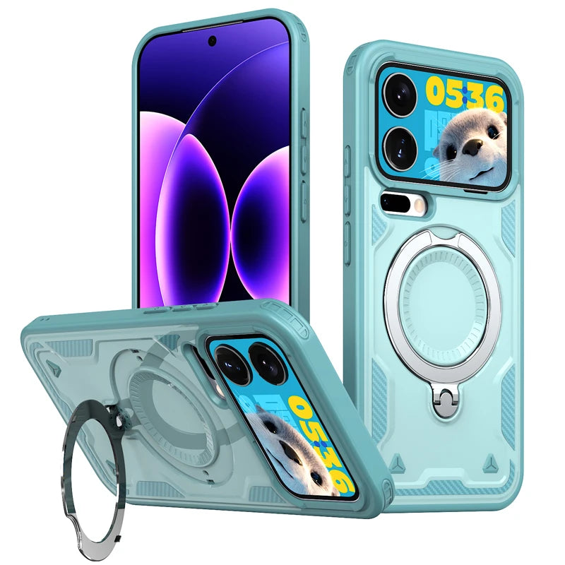 Xiaomi 17 Series Military Drop-Proof Case with 360° Adjustable Ring Stand
