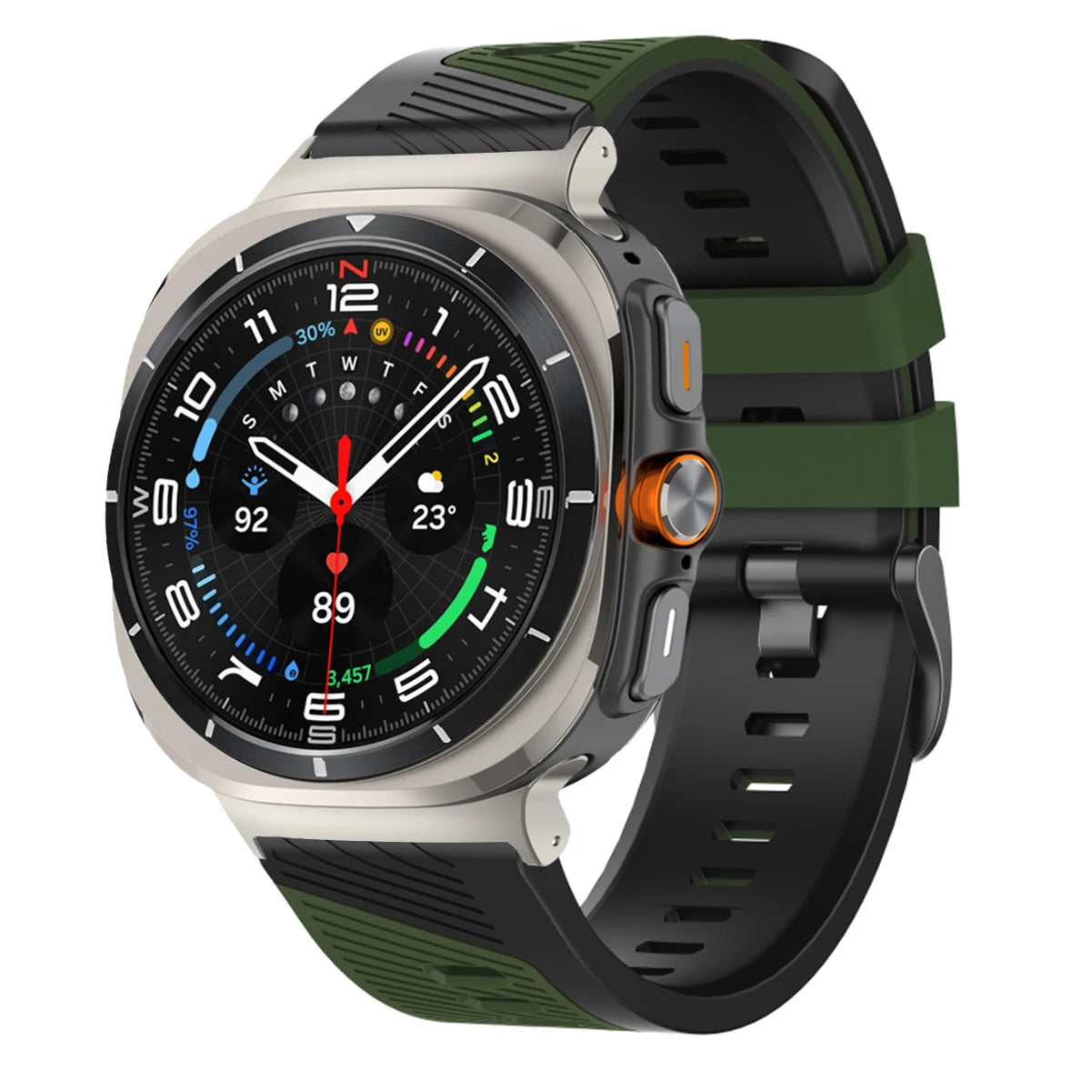 Two-Tone Silicone Sports Watch Strap with Quick-Release Connector for Samsung Galaxy Watch Ultra 2