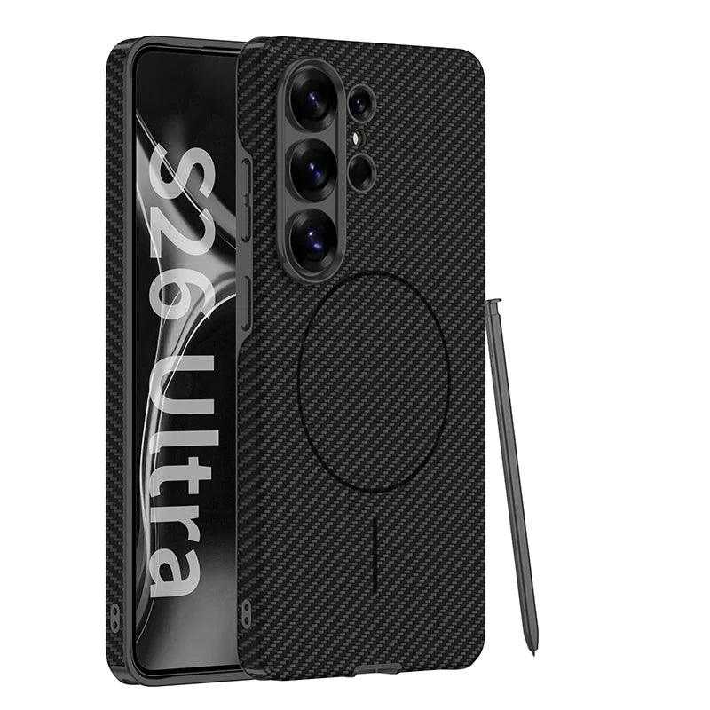 Luxury PU Leather Magnetic Case with Lens Protection for Samsung Galaxy S26 Ultra
