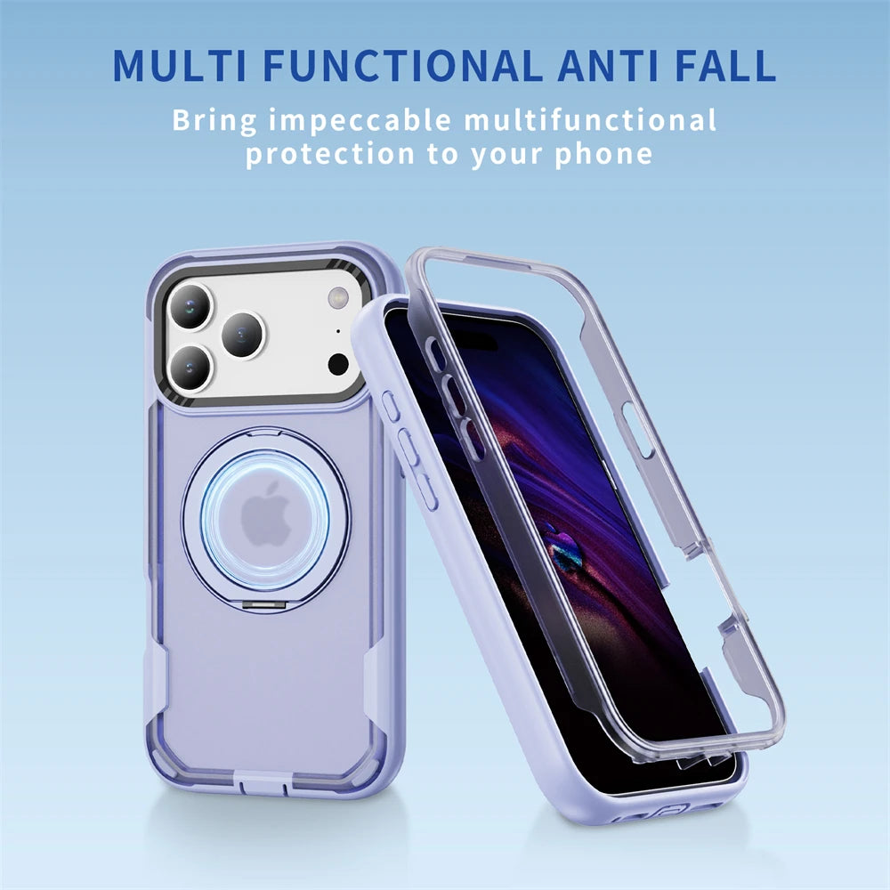 Shockproof Luxury Matte MagSafe Case with Ring Holder for iPhone 17 Series