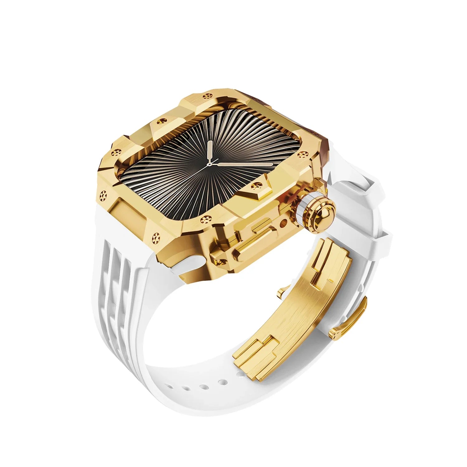 Luxury Stainless Steel Case & Silicone Strap Modification Kit for Apple Watch Series 10 (46mm)