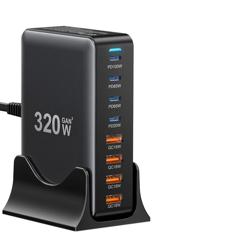 Essager 320W GaN 8-Port USB-C Charging Station